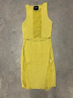Bershka Bodycon Mini Dress with Fringe Cutouts